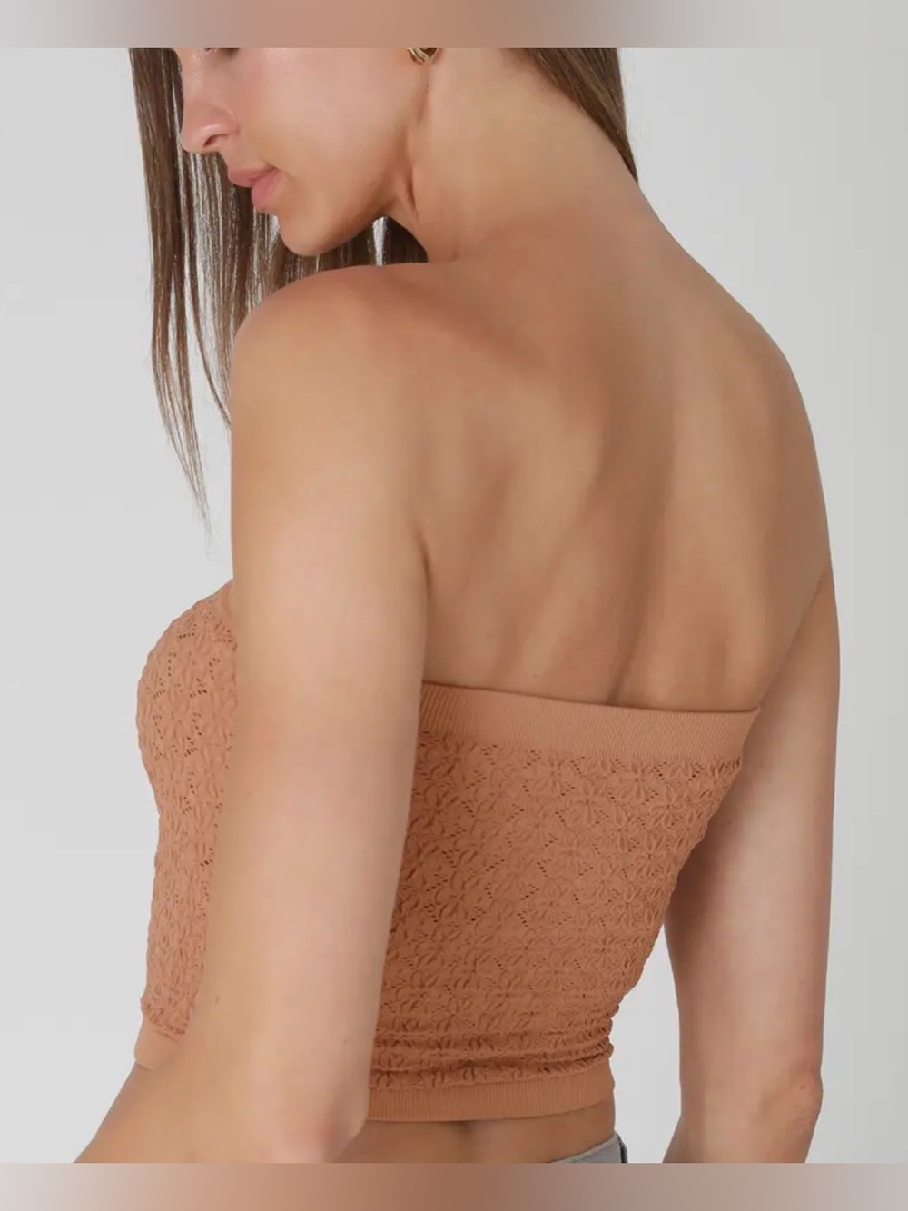 Nikibiki 🆕 Icy Pink Textured Seamless Tube Top OS | 11” W - Picture 2 of 4